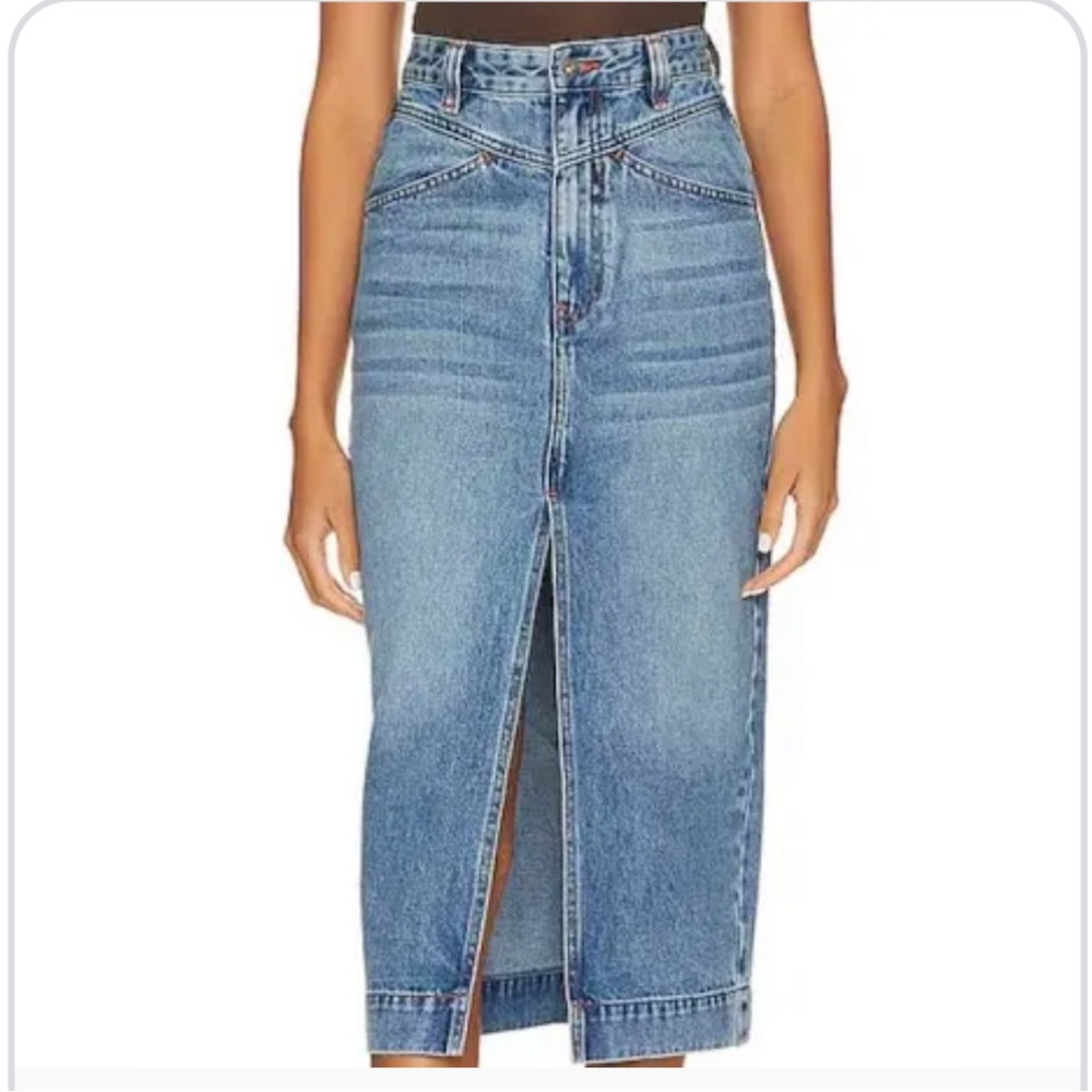 Bardot Blue Denim Midi Skirt